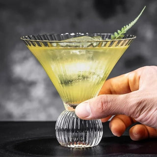 Bicchieri Martini Drink Elegante Particolare Vetro Trasparente Set 2 Pezzi 240ml-INTERIOR DREAM DESIGN