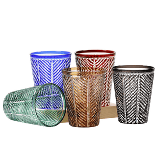 Bicchieri Materiale Vetro Diverse Colorazioni Arredo Tavolo Design Creativo Moderno-INTERIOR DREAM DESIGN