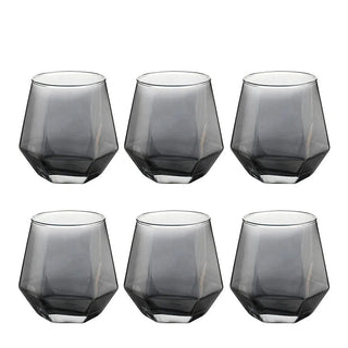 Bicchieri Particolari Capienti Ampi Cucina Tavola Cena Diverse Colorazioni Eleganti Fini Set 6 Pezzi-INTERIOR DREAM DESIGN