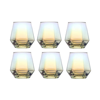 Bicchieri Particolari Capienti Ampi Cucina Tavola Cena Diverse Colorazioni Eleganti Fini Set 6 Pezzi-INTERIOR DREAM DESIGN