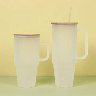 Bicchieri Tazze Cannuccia Coperchio Comodo Pratico Uso Esterno Vetro Trasparente-INTERIOR DREAM DESIGN