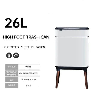 Bidone Spazzatura Intelligente Materiale Acciaio Diverse Dimensioni Contenitore Cucina-INTERIOR DREAM DESIGN