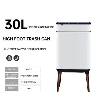 Bidone Spazzatura Intelligente Materiale Acciaio Diverse Dimensioni Contenitore Cucina-INTERIOR DREAM DESIGN