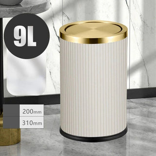 Bidone Spazzatura Materiale Acciaio Contenitore Rifiuti Grigio Bianco Decorazione-INTERIOR DREAM DESIGN