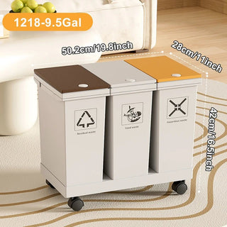 Bidone Spazzatura Materiale Plastica Durevole Dimensioni Diverse Contenitore Rifiuti-INTERIOR DREAM DESIGN
