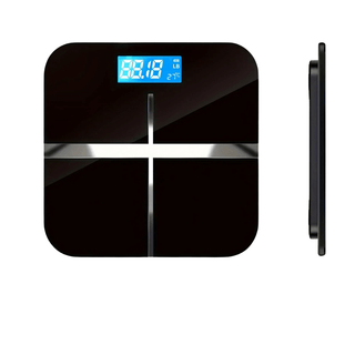 Bilancia Bagno Digitale Display Indicatore Temperatura Ampia Piattaforma Bilancia Corporea-INTERIOR DREAM DESIGN