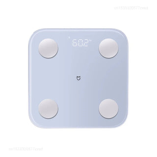 Bilancia Colore Azzurro Bianco Vetro Temperato Connessione Bluetooth Alimentazione Batterie-INTERIOR DREAM DESIGN