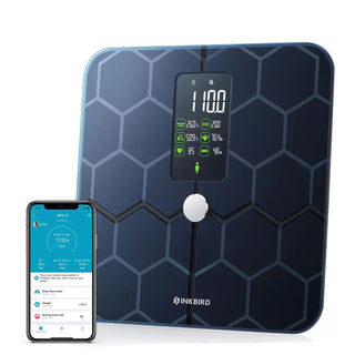 Bilancia Digitale Blu Navy Bluetooth Compatibile ABS Vetro Temperato Ricaricabile Batteria-INTERIOR DREAM DESIGN