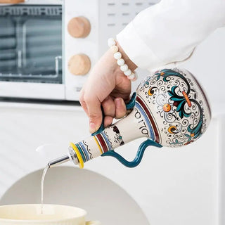 Bottiglia Olio Oliera Aceto Cucina Ceramica Decorativa Utile Accessori Casa Organizzazione-INTERIOR DREAM DESIGN