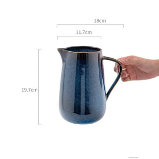 Brocca Blu Ceramica Capacità 1700ml Resistente Accessori Cucina Utensili-INTERIOR DREAM DESIGN