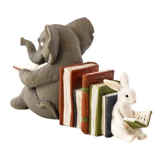 Busti E Statue Decorative Elefantino Seduto Simpatico Con Libri Che Legge In Resina Piccole Dimensioni Resina - INTERIOR DREAM DESIGN