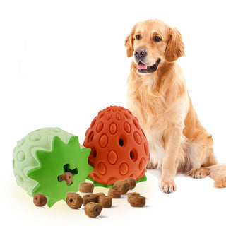 Gioco Animali Palla Resistente Masticare Snack Fragola Cani Gatti