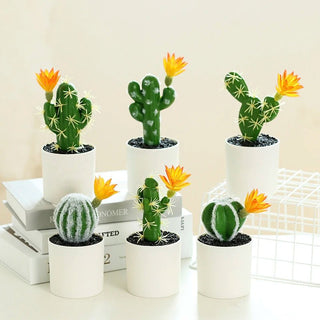 Cactus Artificiali Plastica Piante Decorazione Piccole Dimensioni Interni Arredamento Vaso Arredo - INTERIOR DREAM DESIGN