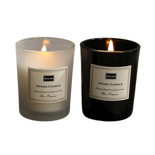 Candela Profumata Colore Bianco Nero Cera Di Soia Vetro Profumate Arredamento Casa Decorazione-INTERIOR DREAM DESIGN