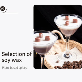 Candela Profumata Forma Bicchiere Alto Calice Caffè Vetro Cera Soia-INTERIOR DREAM DESIGN