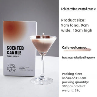 Candela Profumata Forma Bicchiere Alto Calice Caffè Vetro Cera Soia-INTERIOR DREAM DESIGN