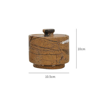 Candela Profumata Marmo Naturale Marrone Piccola Decorazione Casa Diverse Dimensioni-INTERIOR DREAM DESIGN