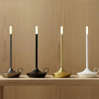 Candela Vintage Effetto Luce LED Ricaricabile USB Alluminio Diversi Colori-INTERIOR DREAM DESIGN