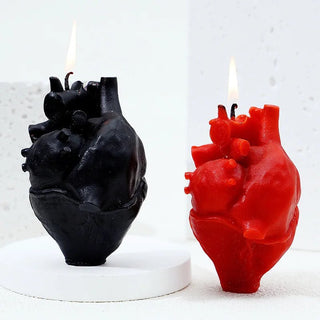 Candele A Forma Di Cuore Di Colore Nero e Rosso Piccole Dimensioni Cera Design Casa Arredo Moderno Decorazione Casa-INTERIOR DREAM DESIGN