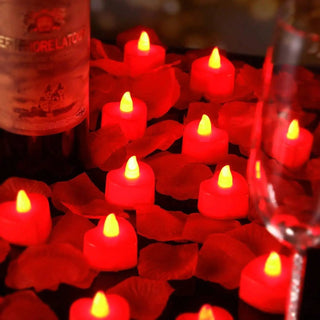 Candele Forma Cuore Cera Rosso 24 Pezzi Idea Regalo San Valentino Arredamento Casa Romantico-INTERIOR DREAM DESIGN