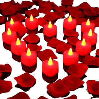 Candele Forma Cuore Cera Rosso 24 Pezzi Idea Regalo San Valentino Arredamento Casa Romantico - INTERIOR DREAM DESIGN