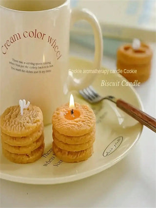 Candele Profumate Forma Biscotti Profumo Scatola Regalo 4 Pezzi Arredo Casa Decorazione Interni - INTERIOR DREAM DESIGN