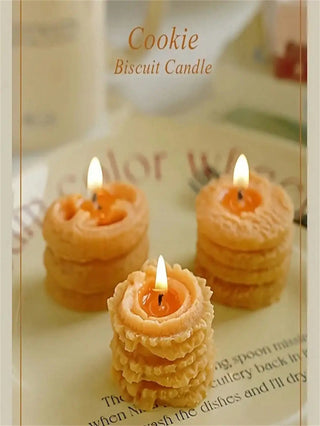 Candele Profumate Forma Biscotti Profumo Scatola Regalo 4 Pezzi Arredo Casa Decorazione Interni - INTERIOR DREAM DESIGN