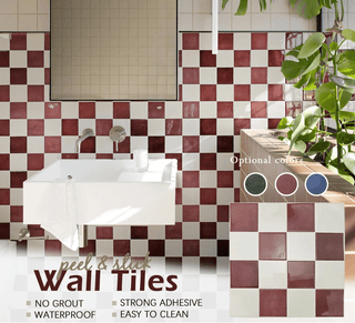 Carta Da Parati Quadrati Diversi Colori Set 10/30 Pezzi Adesiva Cucina Bagno Casa-INTERIOR DREAM DESIGN