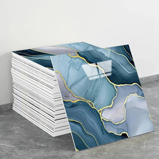 Carta Parati Adesiva Set 30 Pezzi Quadrati Effetto Lucido Marmo Diversi Colori-INTERIOR DREAM DESIGN