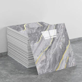 Carta Parati Adesiva Set 30 Pezzi Quadrati Effetto Lucido Marmo Diversi Colori-INTERIOR DREAM DESIGN