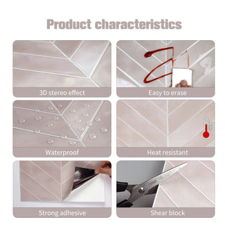 Carta Parati Diversi Colori Pastello Effetto Lucido Piastrelle Arredamento Casa-INTERIOR DREAM DESIGN