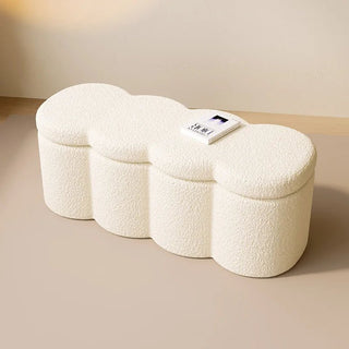 Cassa Panca Materiale Peluche Cassa Panca Porta Oggetti Arredo Camera Comoda Resistente-INTERIOR DREAM DESIGN