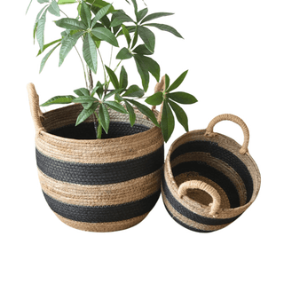 Cesta Organizer Porta Oggetti Decorazione Casa In Ratten Vaso Decorativo Giardino Composizione Floreale-INTERIOR DREAM DESIGN