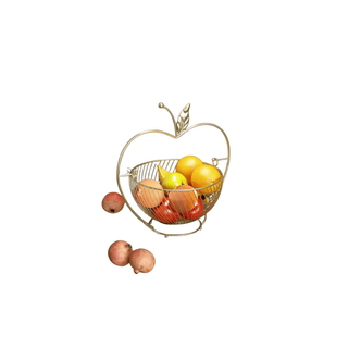Cestino Frutta Organizer Metallo Oro Solido Resistente Cucina Particolare Estetico-INTERIOR DREAM DESIGN