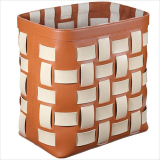 Cesto Biancheria Ecopelle Grigio Arancione Alto Comodo Grandi Capacità Contenitive Organizzazione Biancheria-INTERIOR DREAM DESIGN