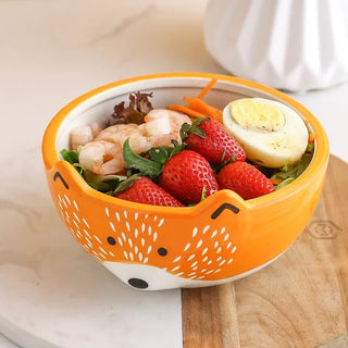 Ciotola Forma Animale Colore Arancione Grigio Stoviglie Casa Cucina-INTERIOR DREAM DESIGN