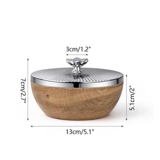 Ciotola Porta Oggetti Materiale Legno Con Acciaio Contenitori Porta Oggetti Diverse Dimensioni Decorazione Elegante-INTERIOR DREAM DESIGN