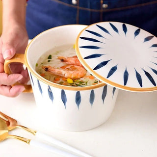 Ciotole Coperchio Cucina Manico Piatti Stoviglie Casa Fantasia Diversi Colori Ceramica-INTERIOR DREAM DESIGN