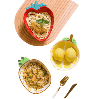 Ciotole Piatti Decorativi Diversi Modelli Design Frutta Ananas Fragola Limone Ceramica Dipinta Mano-INTERIOR DREAM DESIGN