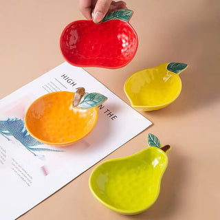 Ciotole Piatti Decorativi Forma Frutta Mela Pera Limone Mandarino Dipinti Manualmente Ceramica Alta Qualità Accessori Arredamento Casa Cucina - INTERIOR DREAM DESIGN