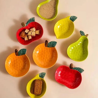 Ciotole Piatti Decorativi Forma Frutta Mela Pera Limone Mandarino Dipinti Manualmente Ceramica Alta Qualità Accessori Arredamento Casa Cucina - INTERIOR DREAM DESIGN