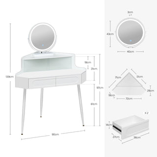 Comò Bianco Specchio Elegante Pratico Comodo Capiente Camera Letto Resistente-INTERIOR DREAM DESIGN