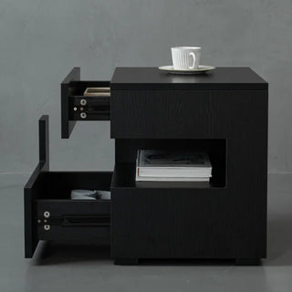 Comodino Colore Nero Marrone Destra Sinistra Legno Elegante Design Casa Camera Letto - INTERIOR DREAM DESIGN