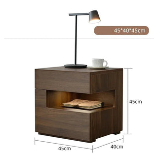 Comodino Colore Nero Marrone Destra Sinistra Legno Elegante Design Casa Camera Letto - INTERIOR DREAM DESIGN