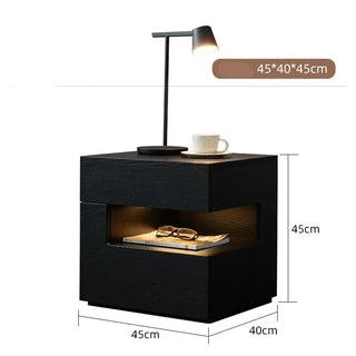 Comodino Colore Nero Marrone Destra Sinistra Legno Elegante Design Casa Camera Letto - INTERIOR DREAM DESIGN