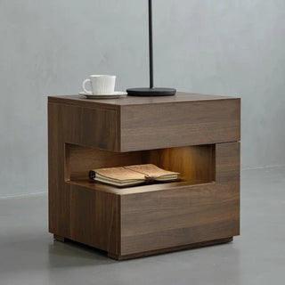 Comodino Colore Nero Marrone Destra Sinistra Legno Elegante Design Casa Camera Letto - INTERIOR DREAM DESIGN