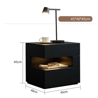 Comodino Colore Nero Marrone Destra Sinistra Legno Elegante Design Casa Camera Letto - INTERIOR DREAM DESIGN