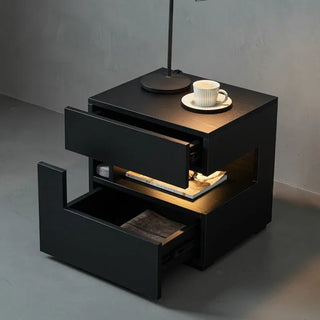 Comodino Colore Nero Marrone Destra Sinistra Legno Elegante Design Casa Camera Letto - INTERIOR DREAM DESIGN