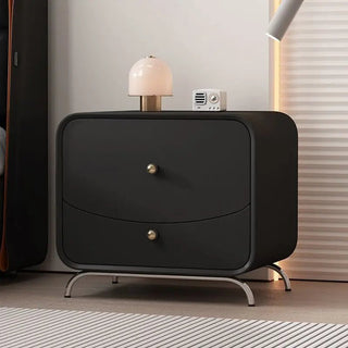 Comodino Da Camera Da Letto Una Dimensione Vari Colore Beige Bianco Nero Nero Opaco Grigio Due Cassetti - INTERIOR DREAM DESIGN