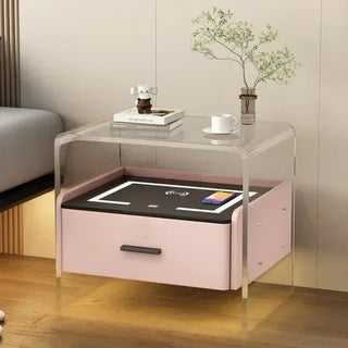 Comodino Diversi Colori Ricaricabile Wireless Piano Per Ricarica Dispositivi Camera Letto-INTERIOR DREAM DESIGN
